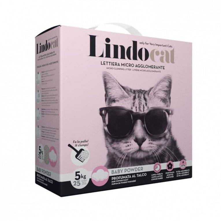 ليندو كات بودرة الاطفال رمل مهد للقطط 5 لتر كرتون