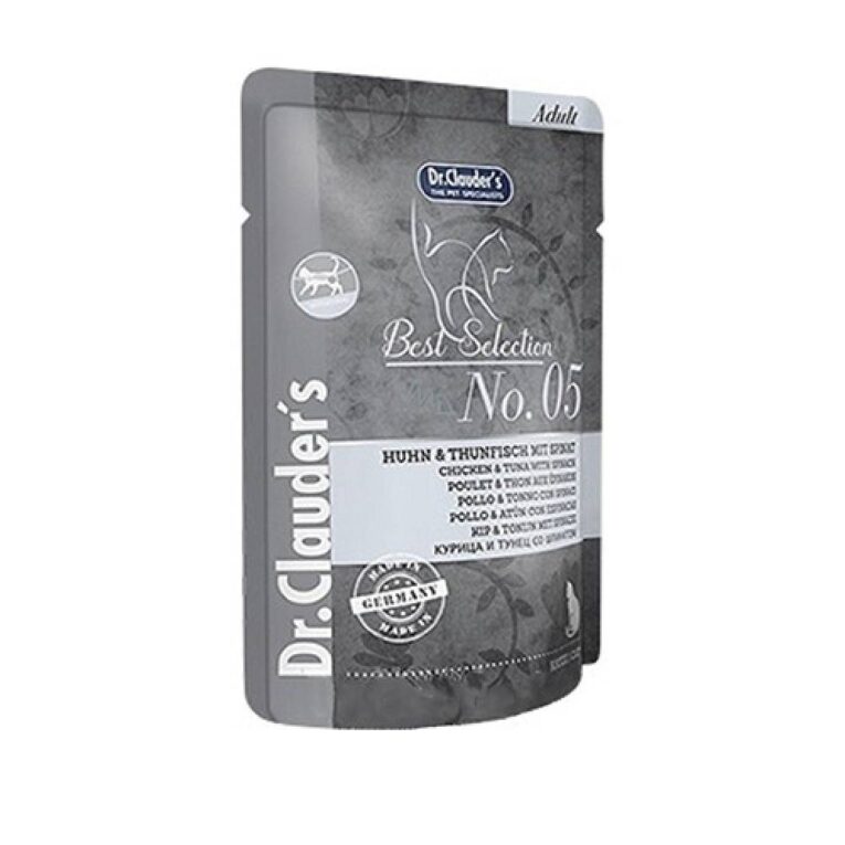 دكتور كلاودر اكل رطب سلمون ودجاج للقطط البالغه 85 جرام